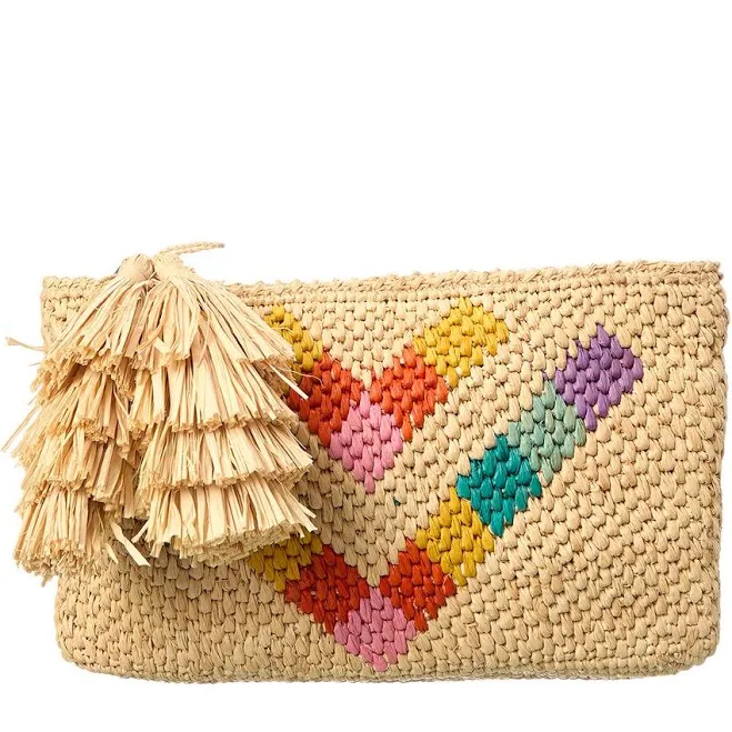 bag Mar Y Sol Alice Raffia Tassel Clutch RueLaLa $57