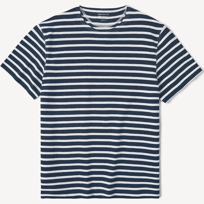 top Marine Sailor Breton Striped Jersey Short Sleeve T-Shirt Time Catcher Clothing $25
