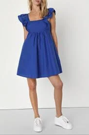 dress Marvelous Time Cobalt Blue Ruffled Mini Dress - S Bella Galvan $68