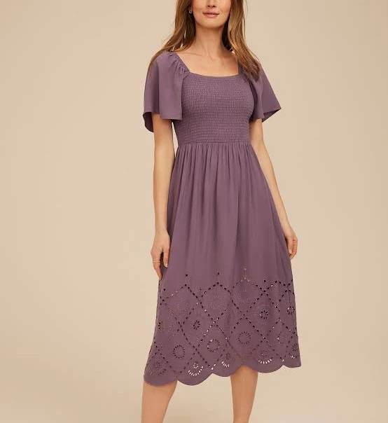 sundress maurices Women's Smocked Flutter Sleeve Midi Dress Maurices $34.99