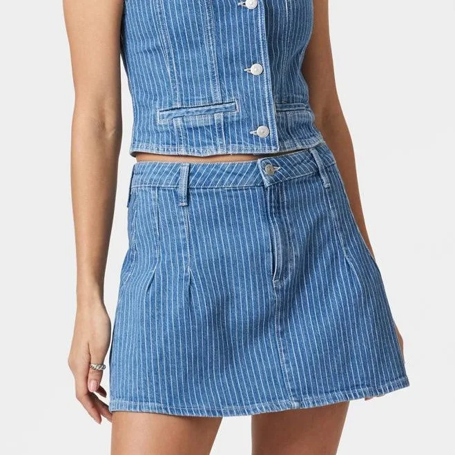 ultra-mini skirts Mavi Women's Stripe A-Line Denim Skirt Mavi $43.12