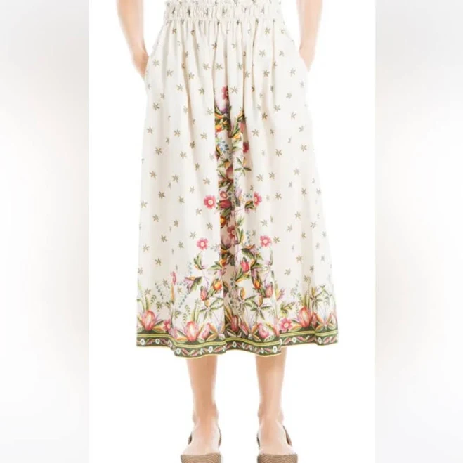 skirt Max Studio Linen Blend Midi Skirt Poshmark $41