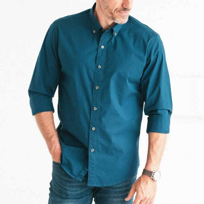 top Men's Cobalt Cotton Poplin Button Down Shirt Batch Men's $42