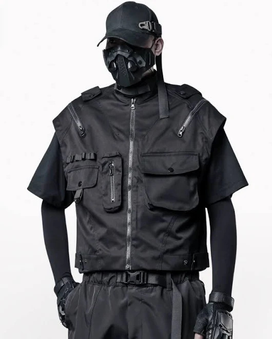 outerwear Men's Functional Loose Cargo Vest Techwearofficial $64.99