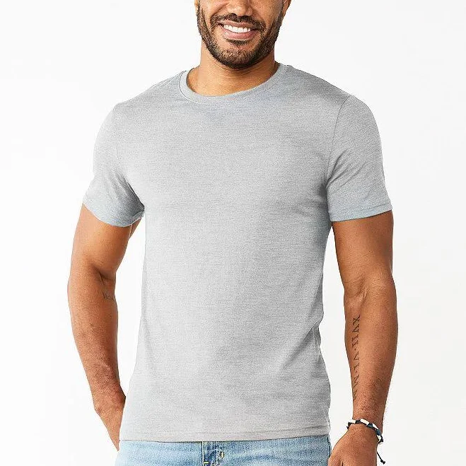 top Men's Sonoma Goods For Life Supersoft Essential Crewneck Tee, Size: Large, Heather Grey Kohl's $8.49