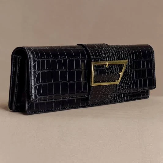 bag Meshki Jessica Crocodile Faux Leather Clutch meshki.us $95