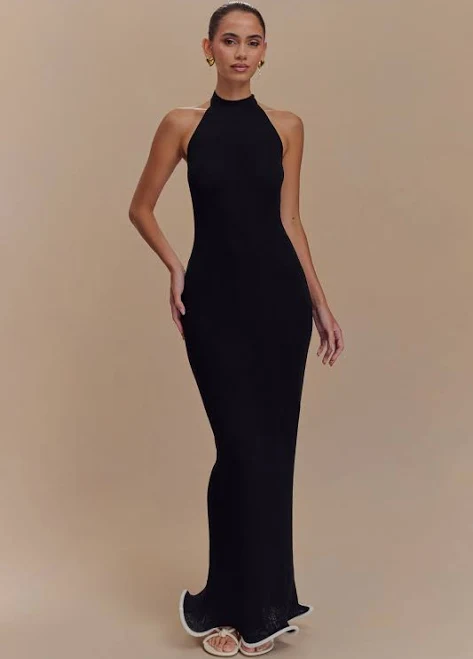 maxi dress Meshki Melodie Halter Knit Maxi Dress meshki.us $88