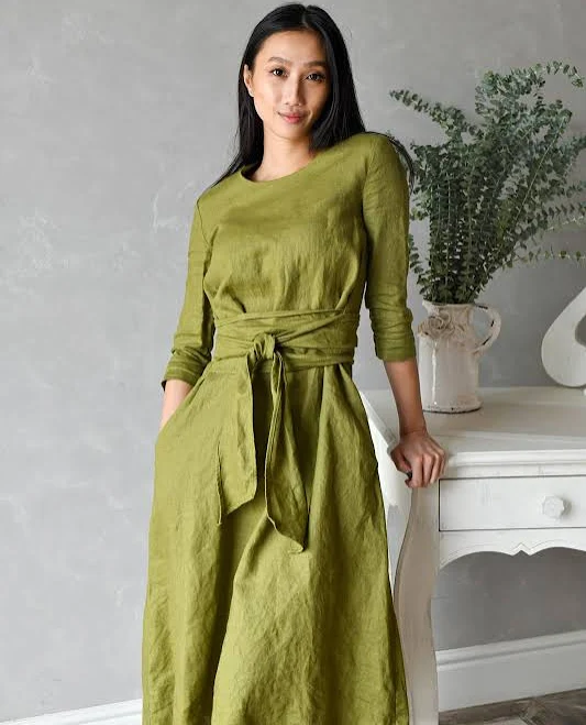 dress Mika Linen Convertible Wrap Dress with Pockets Etsy - linenfairytales $107.87