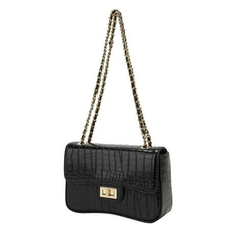 bag Milisente Women's Faux Leather Shoulder Bag with Metal Chain Walmart - Milisente $30.99