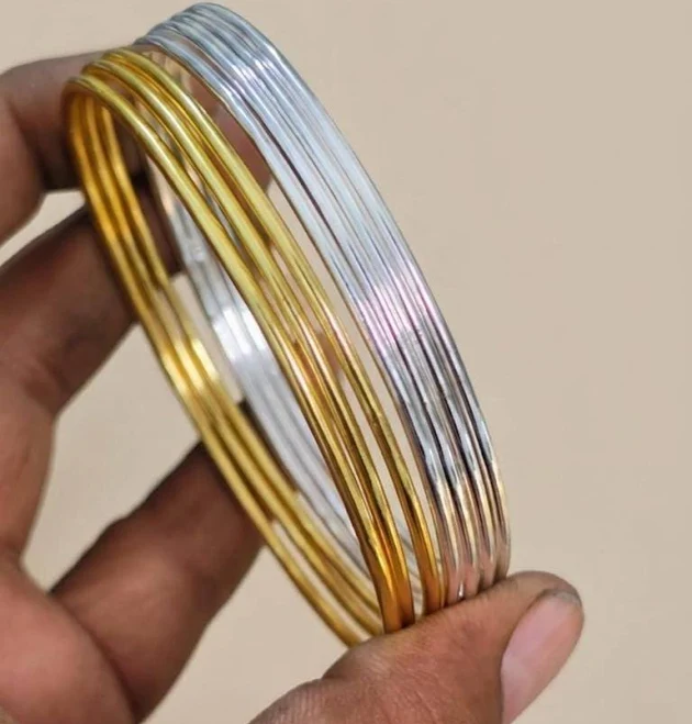 accessory Minimalist Boho Gold Plated and Silver Stacking Bangles Etsy - Seller $22.32