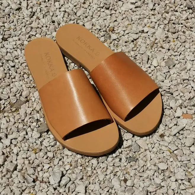 shoes Minimalist Wide Strap Greek Leather Slides Etsy - Seller $97.33