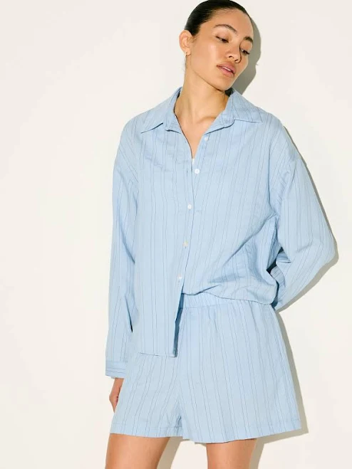 matching set Missguided Women's Striped Button Front Shirt and High Waisted Shorts Two Piece Outfit missguided $31.32