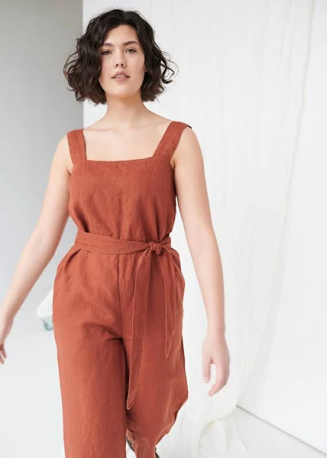 jumpsuit Naomi Oversized Linen Jumpsuit Etsy - Linenfox $127.89