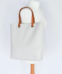 bag Natural Canvas Medium Tote Bag with Leather Handle Straps, Cream Shopper Tote Bag with Pockets, Beach Bag for Women, Gift for Her. Etsy $141.38