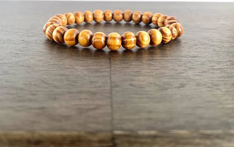 accessory Natural Wood Beaded Stretch Bracelet Etsy - BirdtreeNaturals $9.99