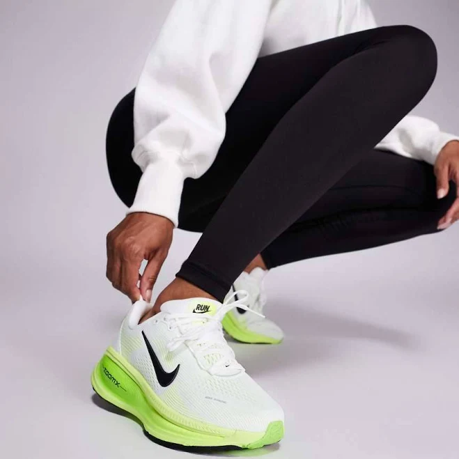 shoes Nike Running Vomero 18 sneakers in white and neon green ASOS $155