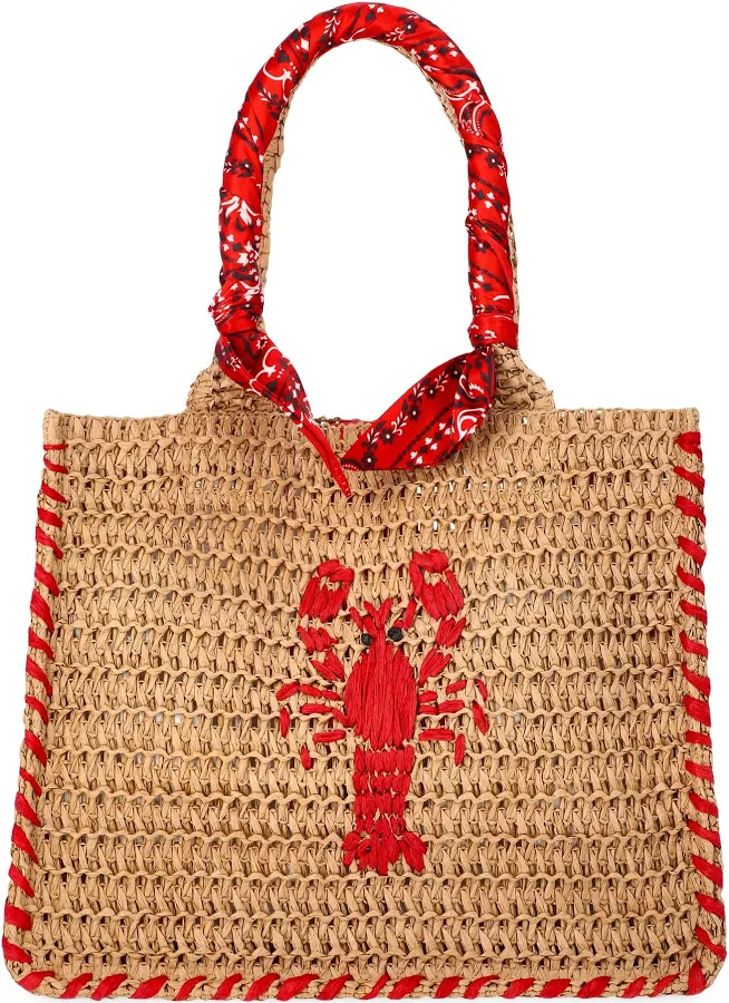 bag No Boundaries Women's Beach Icons Mini Straw Tote Bag Walmart $24.97