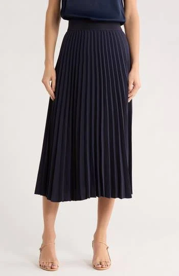 skirt Nordstrom Pleated Midi Skirt in Navy Night at Nordstrom Rack, Size Xx-Large Nordstrom Rack $59.97