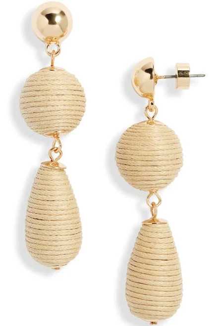 accessory Nordstrom Triple Linear Drop Raffia Earrings Nordstrom $45