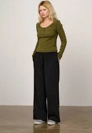 wide leg pants Norris Wide Leg Cotton Trousers Lucy & Yak $58.79
