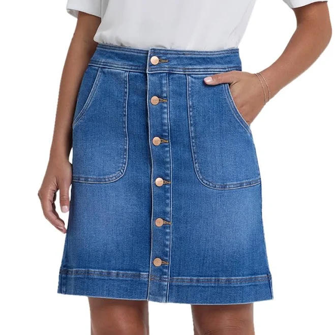 denim skirt NYDJ Women's High-Rise A-Line Denim Utility Skirt Bloomingdale's $81.75