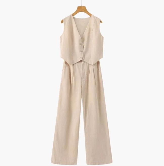 matching set Old Money Women's Linen Two-Piece Suit Set Old Money WorldWide $37.5