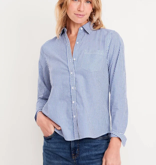 top Old Navy Women's Classic Button-Down Shirt Old Navy $20.99