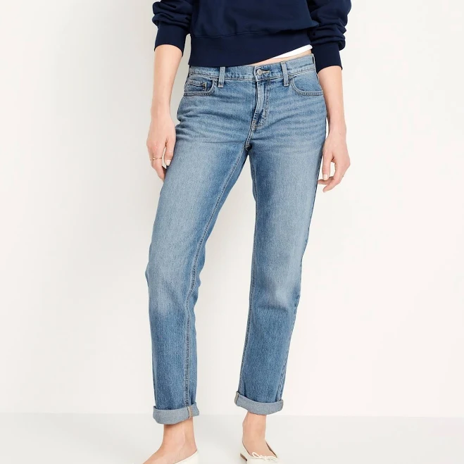 jeans Old Navy Women's Mid-Rise Wow Boyfriend Straight Jeans Old Navy $24