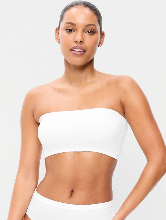 top Old Navy Women's Seamless Ribbed Longline Bandeau Old Navy $10