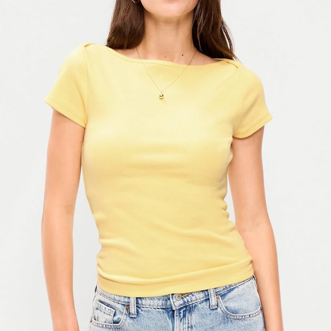 top Old Navy Women's Snug Boatneck T-Shirt Old Navy $13.59