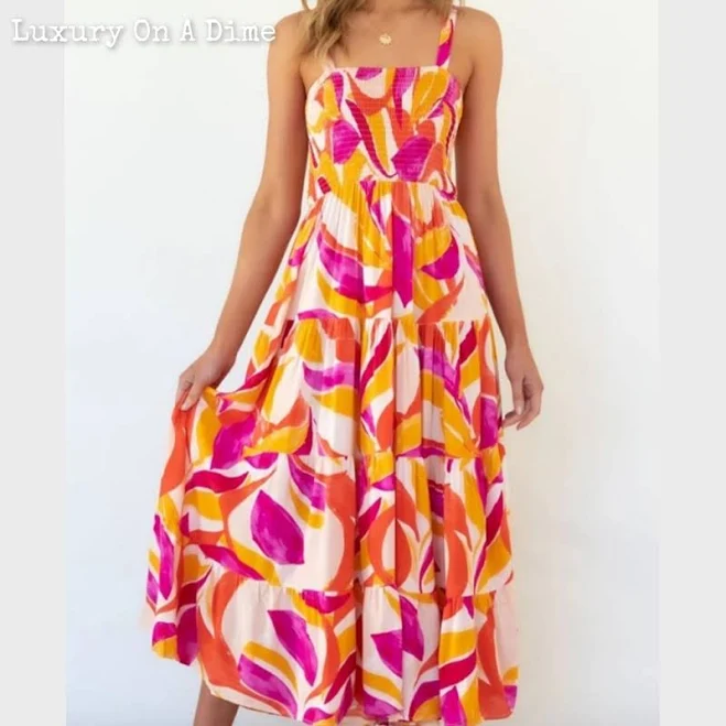 sundress On A Dime Sleeveless Smocked Bodice Maxi Dress Poshmark $68