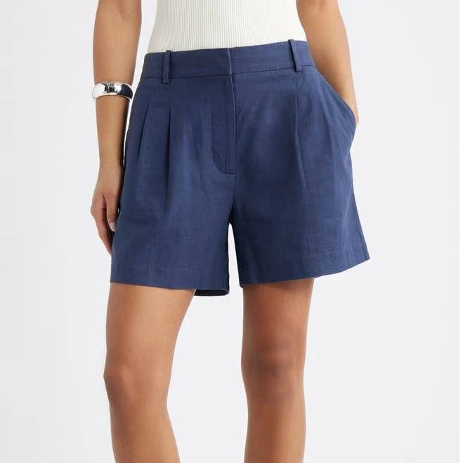 shorts Open Edit Everyday Pleated Linen Blend Shorts Nordstrom $69.5