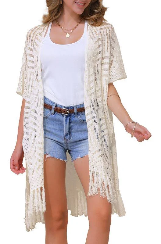 outerwear Open Front Boho Lightweight Fringe Kimono Cover Ups Kohl's $44.99
