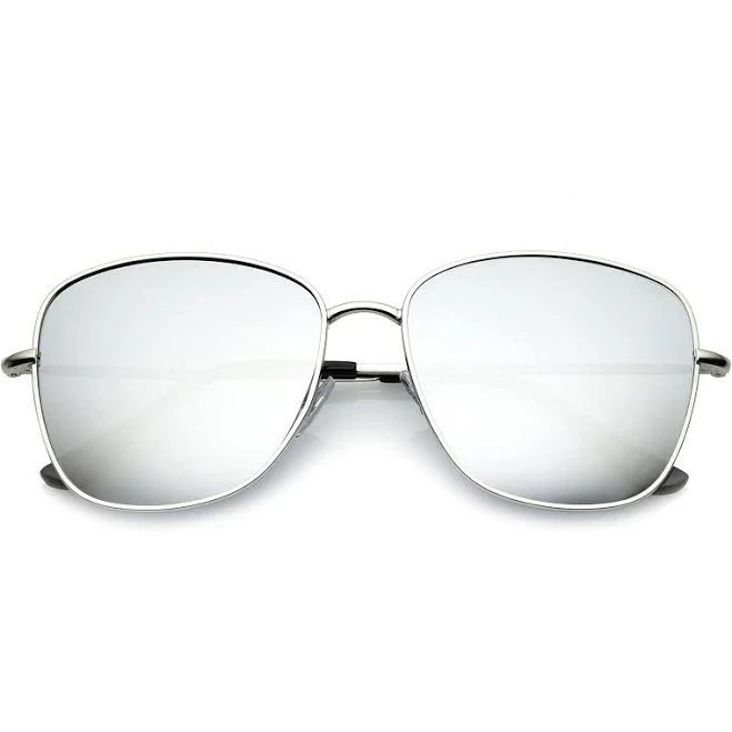 accessory Oversize Modern Square Mirrored Sunglasses zeroUV $12.95