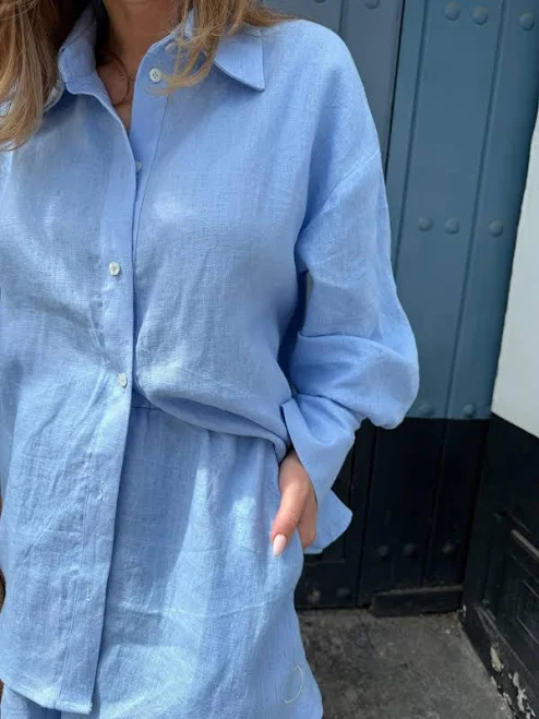 matching set Oversized Linen Shirt & Wide Leg Shorts Set Etsy - Seller $109.92