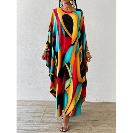 dress Oyyn Women's Batwing Sleeve Loose Kaftan Maxi Dress Walmart - OYYN $28.99