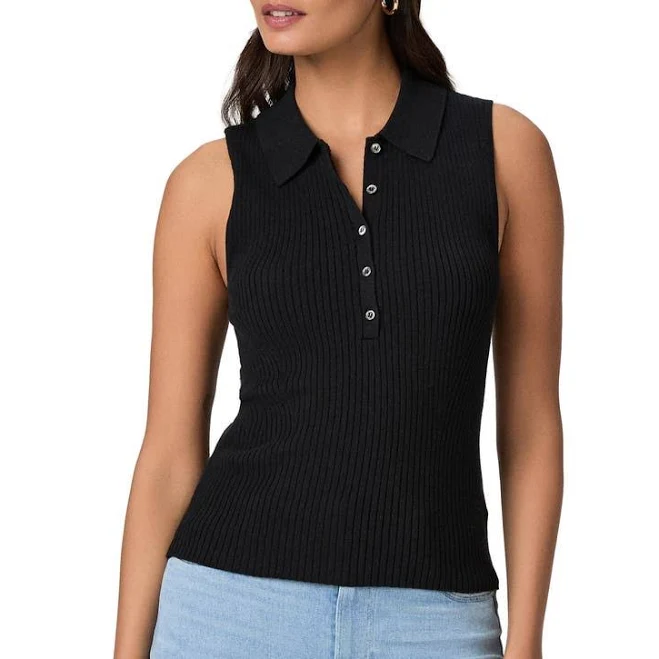 sleeveless top PAIGE Women's Vesta Rib Sleeveless Polo Nordstrom $179