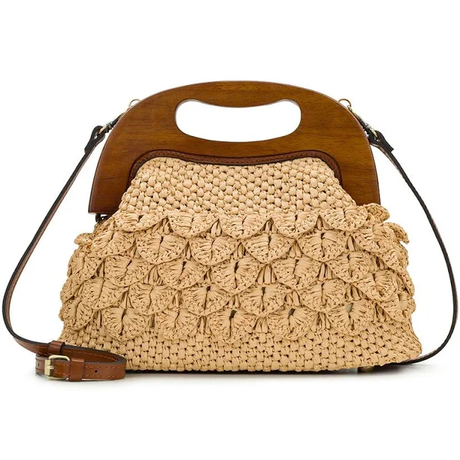 bag Patricia Nash Sandrine Wooden Frame Scalloped Raffia Crossbody Patricia Nash Designs $199