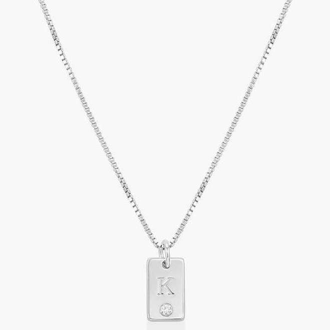 accessory Personalized Willow Tag Initial Necklace with Diamond Oak and Luna $120