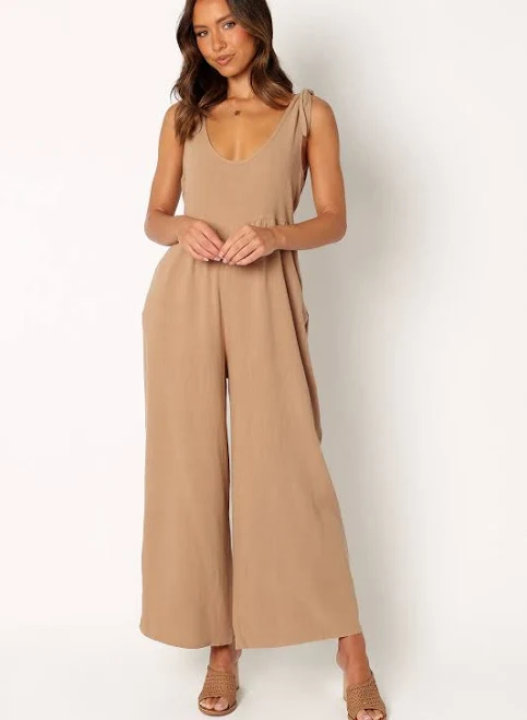 jumpsuit Petal & Pup Women's Ayla Tie Shoulder Linen Jumpsuit Petal & Pup USA $54.97