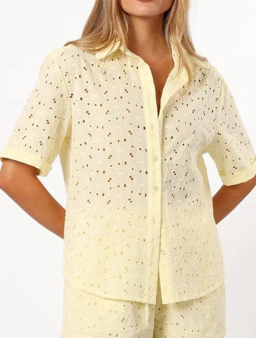 blouses Petal & Pup Women's Dazie Eyelet Short Sleeve Button-Up Shirt Nordstrom $89