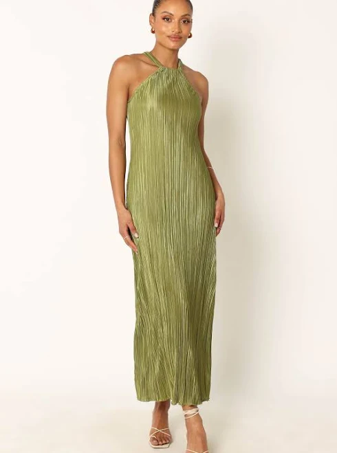 dress Petal & Pup Women's Melody Plisse Halter Maxi Dress Petal & Pup USA $89