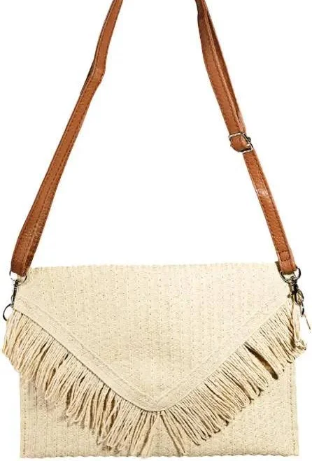 bag PinkPro Woven Fringe Clutch & Crossbody PinkPro Beauty Supply $12.25