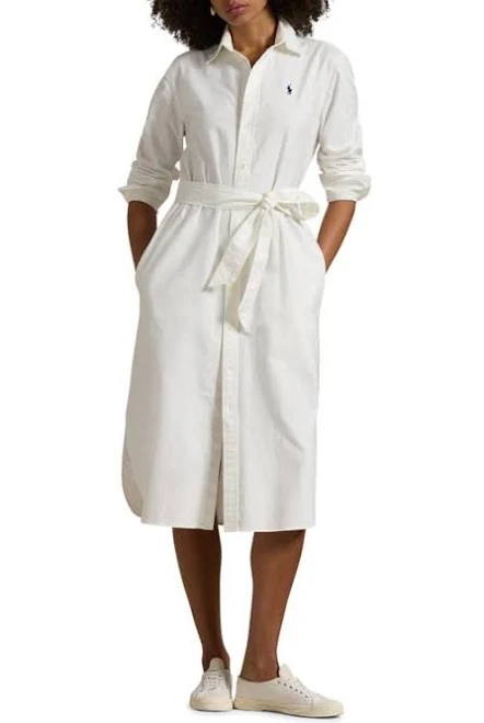 dress Polo Ralph Lauren Women's Belted Cotton Oxford Shirtdress Nordstrom $228