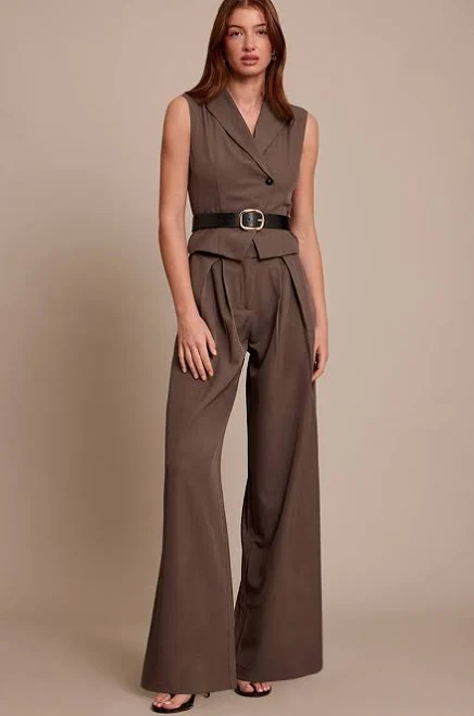 jumpsuit PrettyLittleThing Women's Tailored Woven Straight Leg Jumpsuit in Charcoal | Size: 12 Nasty Gal - US $26