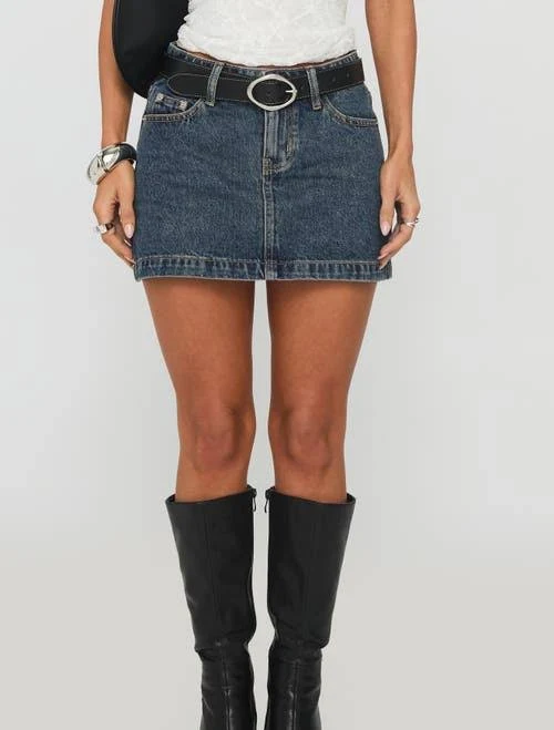 denim skirt Princess Polly Nickei Nonstretch Denim Miniskirt Nordstrom $49