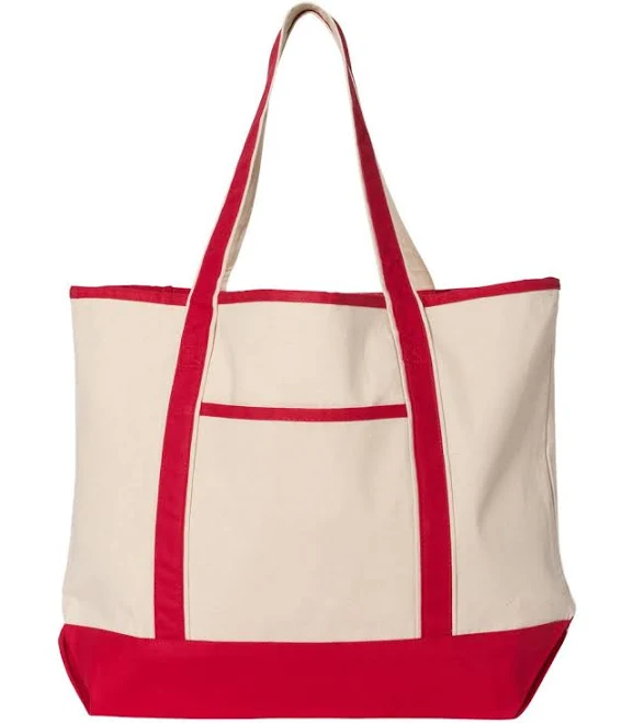 bag Q-Tees Q1500 34.6L Large Canvas Deluxe Tote Blankstyle.com $6.27
