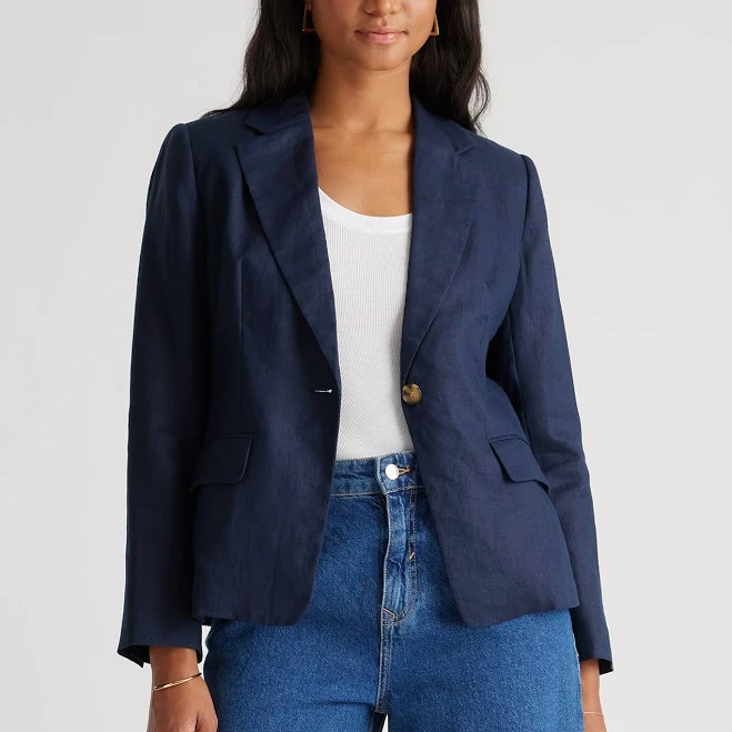 blazer Quince Women's European Linen Structured Blazer Quince $90