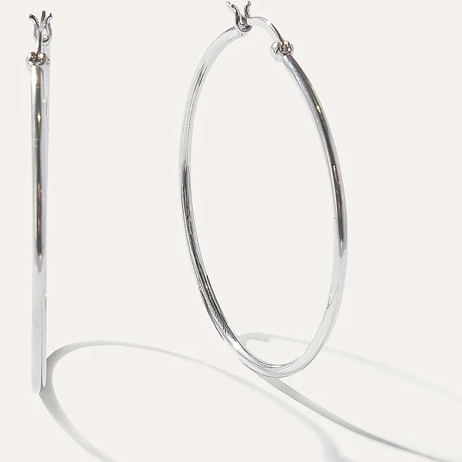 accessory Quince Women's Sterling Silver Statement Hoop Earrings Quince $58