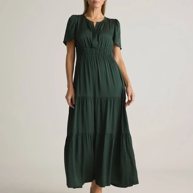 sundress Quince Women's Stretch Silk Tiered Maxi Dress Quince $129.9
